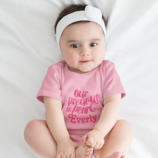 Personalized Raspberry Pink Precious Pearl Baby Bodysuit