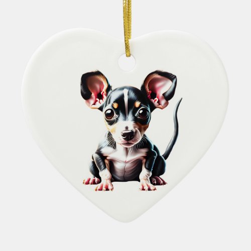 Personalized Rat Terrier Puppy Ceramic Ornament