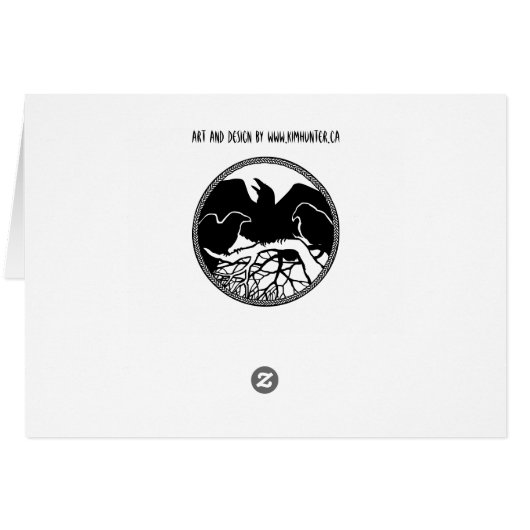 Personalized Raven Cards Cool Crow Art Cards (Back Horizontal)