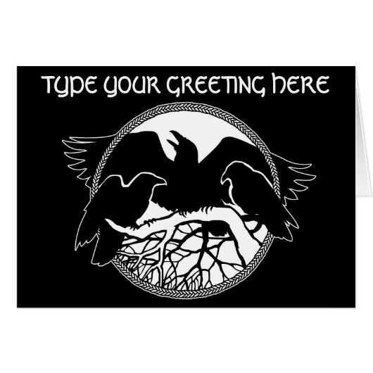 Personalized Raven Cards Cool Crow Art Cards (Front Horizontal)