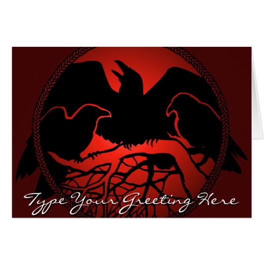 Personalized Raven Cards Cool Crow Art Cards (Front Horizontal)