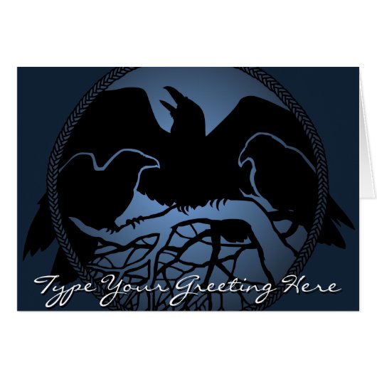 Personalized Raven Cards Cool Crow Art Cards (Front Horizontal)