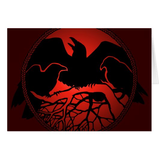 Personalized Raven Cards Cool Crow Art Cards (Front Horizontal)