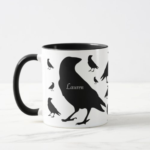 Personalized Raven Crow All Over Print Coffee Mug