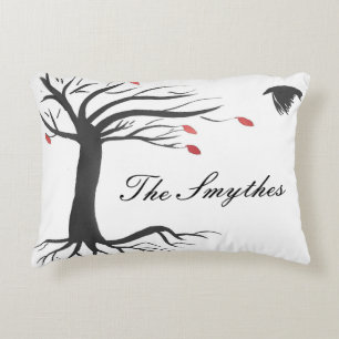Personalized Raven In Autumn Accent Pillow