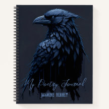 Personalized Raven Poetry Journal Spiral Notebook