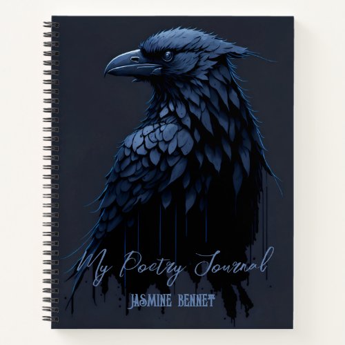 Personalized Raven Poetry Journal Spiral Notebook