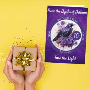 Personalized Raven Recovery Milestone Gift  Card