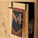 Personalized rawhide  kitchen towel<br><div class="desc">rawhide look,  edit name</div>