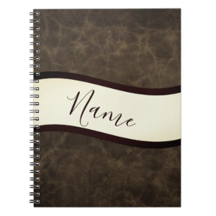 Personalized rawhide look notebook