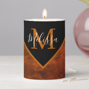 Personalized rawhide personalized  pillar candle