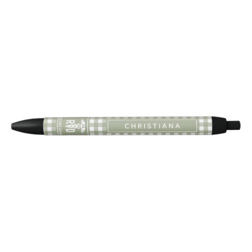 Personalized RD Registered Dietitian Plaid Pattern Black Ink Pen
