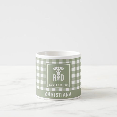 Personalized RD Registered Dietitian Plaid Pattern Espresso Cup