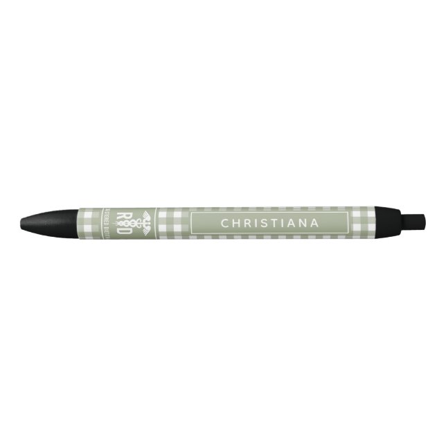 Personalized RD Registered Dietitian Plaid Pattern Pen (Front)