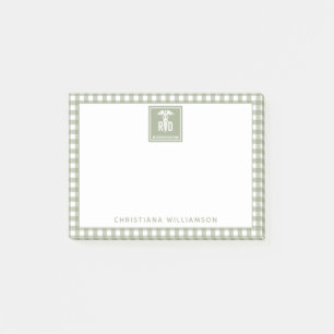 Personalized RD Registered Dietitian Plaid Pattern Post-it Notes