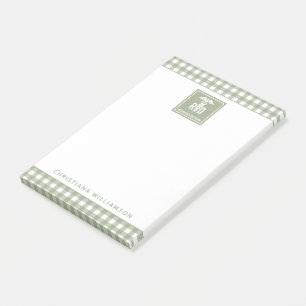 Personalized RD Registered Dietitian Plaid Pattern Post-it Notes