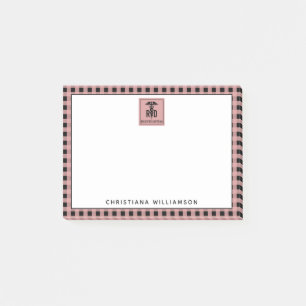 Personalized RD Registered Dietitian Plaid Pattern Post-it Notes