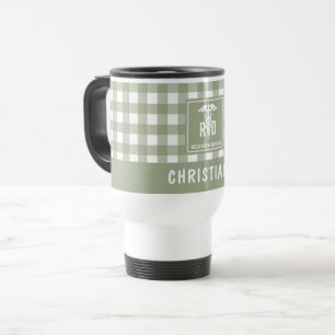 Personalized RD Registered Dietitian Plaid Pattern Travel Mug