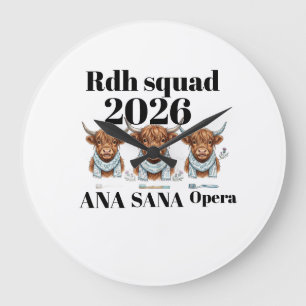 Personalized RDH Highland Cow Graduation Gift Cu Large Clock