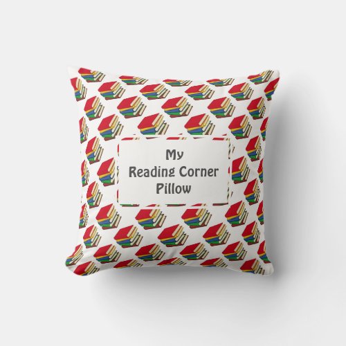 Personalized READING CORNER BOOKS Throw Pillow