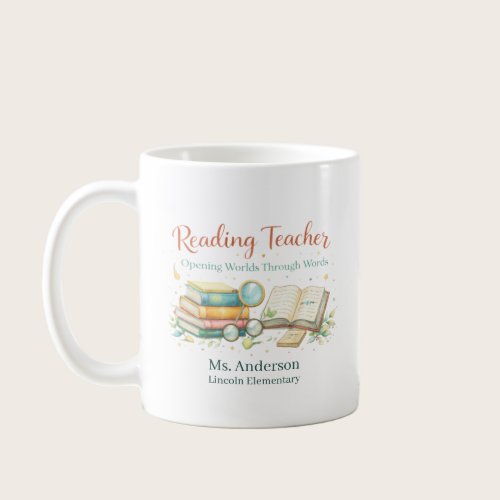 Personalized Reading Teacher Gift Coffee Mug Personalized Reading Teacher Gift Coffee Mug