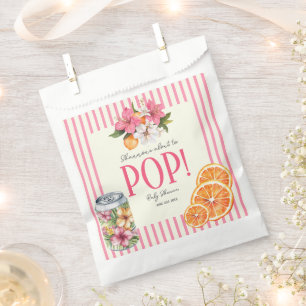 personalized Ready to Pop Tropical Floral Citrus  Favor Bag