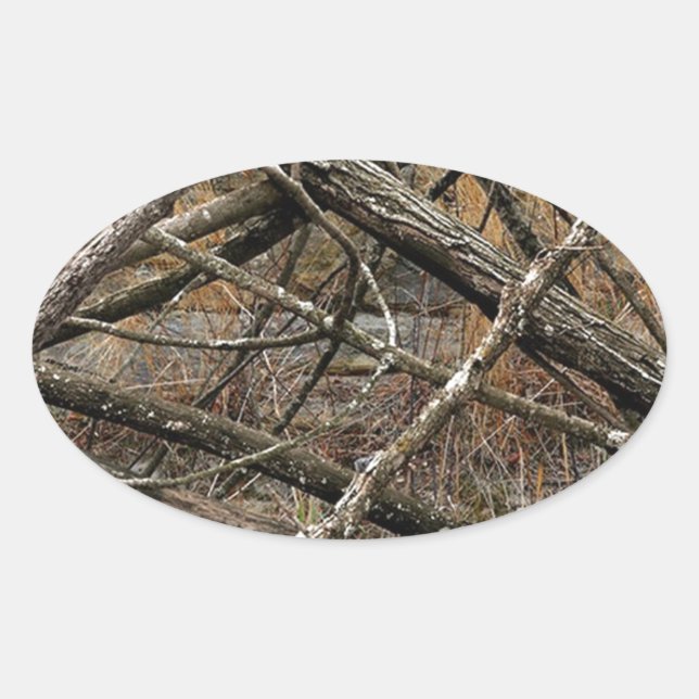 Personalized Real Camo / Camouflage (customizable) Oval Sticker (Front)