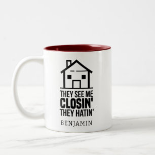 Personalized Real Estate Agent Funny Retirement Two-Tone Coffee Mug