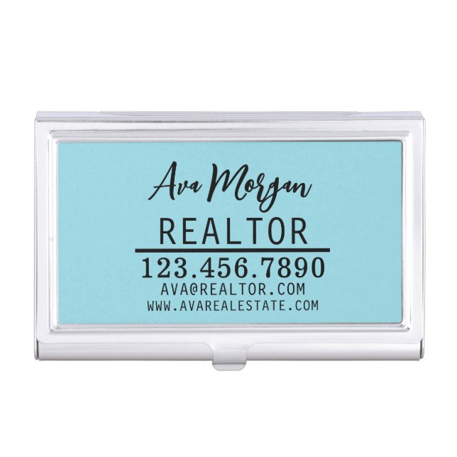 Personalized Real Estate Agent Gift Business Card Case (Front)