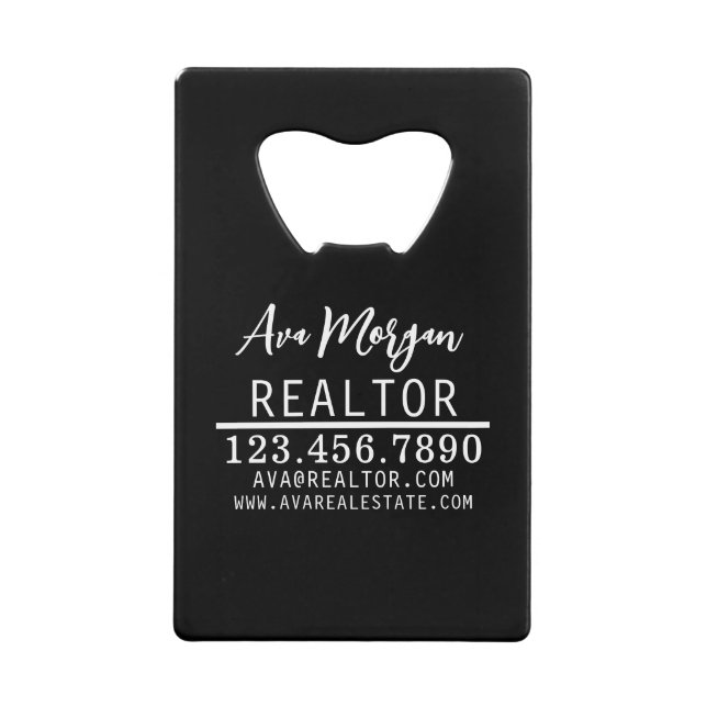 Personalized Real Estate Agent Gift Credit Card Bottle Opener (Front)