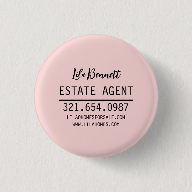 Personalized Real Estate Agent Gift Design Button (Front)
