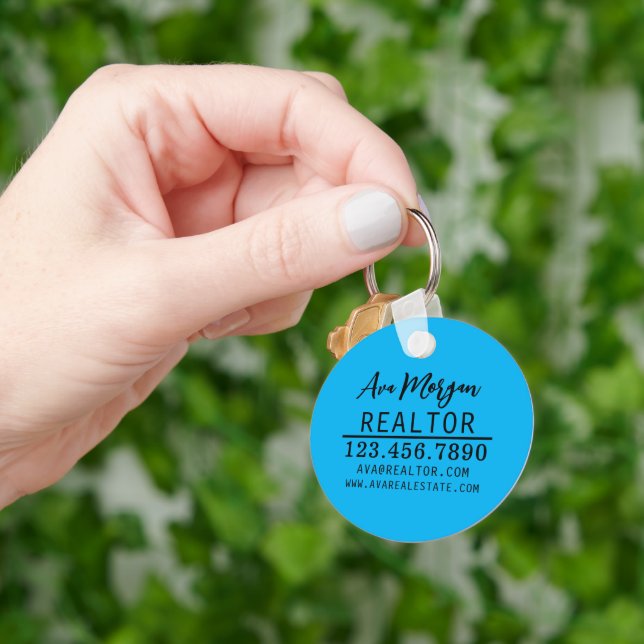 Personalized Real Estate Agent Gift Keychain (Hand)