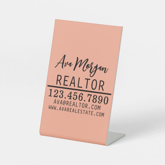 Personalized Real Estate Agent Gift Pedestal Sign (Front)