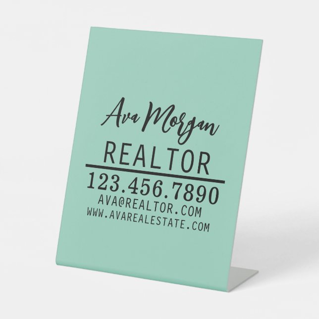 Personalized Real Estate Agent Gift Pedestal Sign (Front)