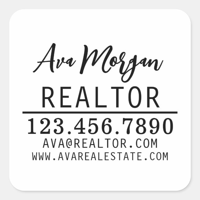 Personalized Real Estate Agent Gift Square Sticker (Front)