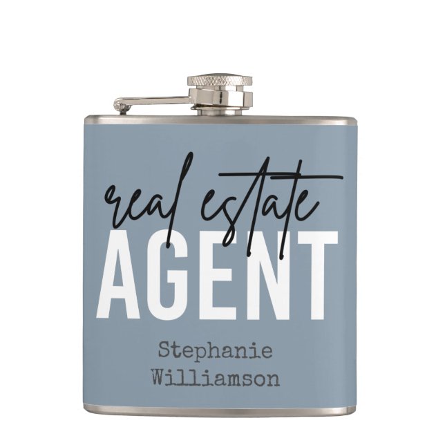 Personalized Real Estate Agent Gifts for Realtor  Flask (Front)