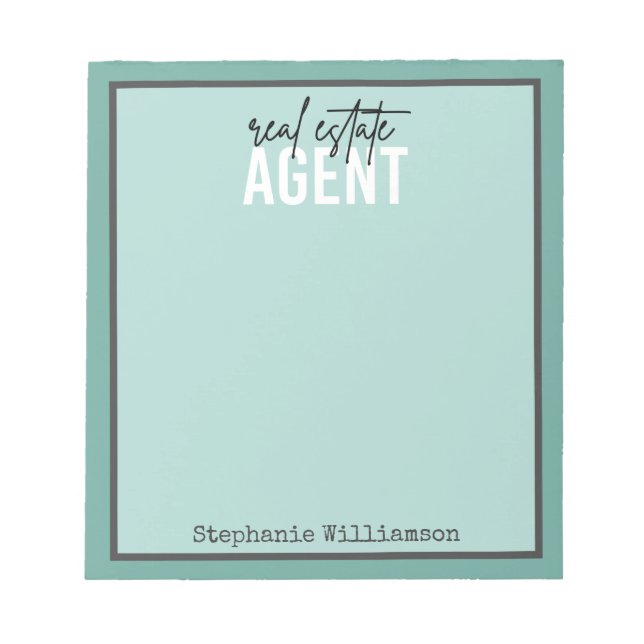 Personalized Real Estate Agent Gifts for Realtor Notepad (Front)