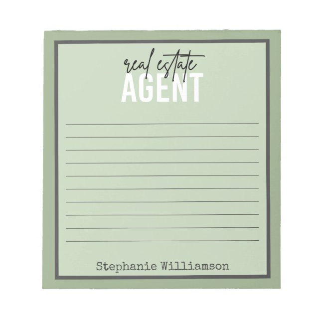 Personalized Real Estate Agent Gifts for Realtor Notepad (Front)