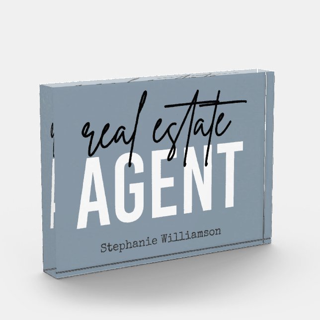 Personalized Real Estate Agent Gifts for Realtor Photo Block (Left)