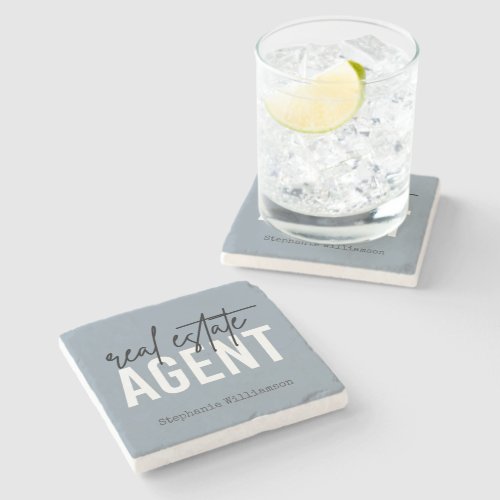 Personalized Real Estate Agent Gifts for Realtor Stone Coaster