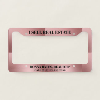 Personalized Real Estate Agent License Plate Frame