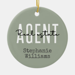 Personalized Real Estate Agent Realtor Gifts Ceramic Ornament
