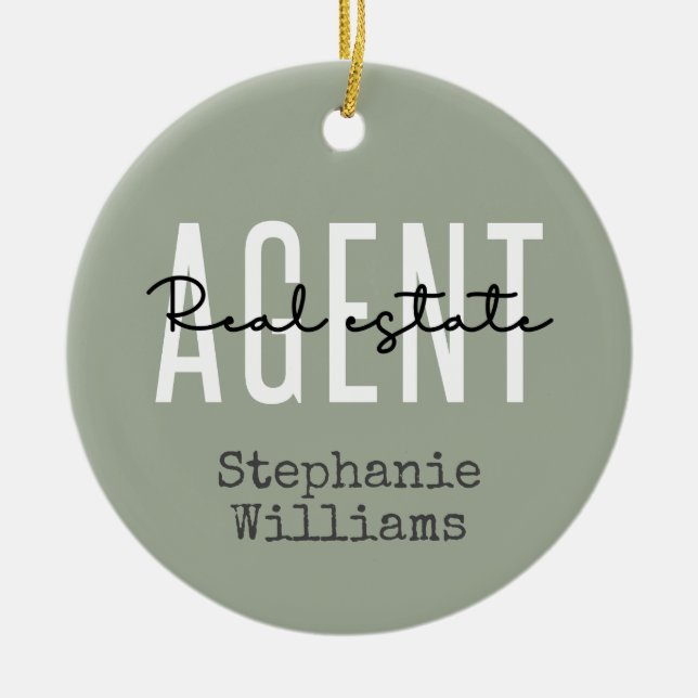 Personalized Real Estate Agent | Realtor Gifts Ceramic Ornament (Front)