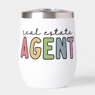 Personalized Real Estate Agent Realtor Gifts Thermal Wine Tumbler