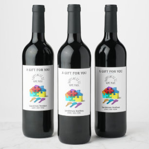 Personalized Real Estate Agent Wine Label