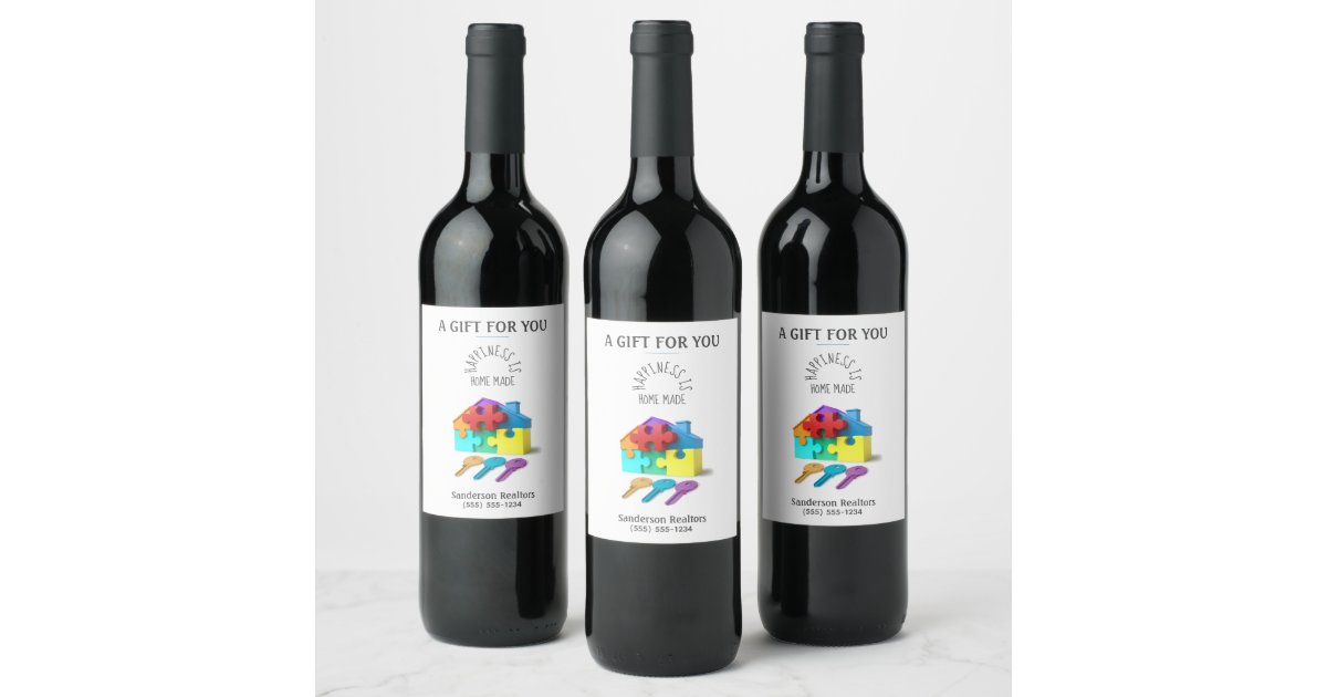 Personalized Real Estate Agent Wine Label | Zazzle