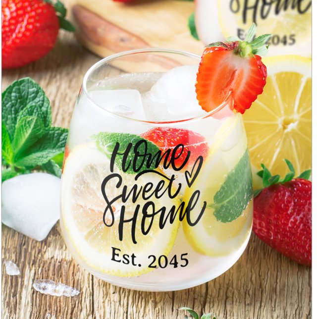 Personalized Real Estate Closing Gift Stemless Wine Glass (Creator Uploaded)