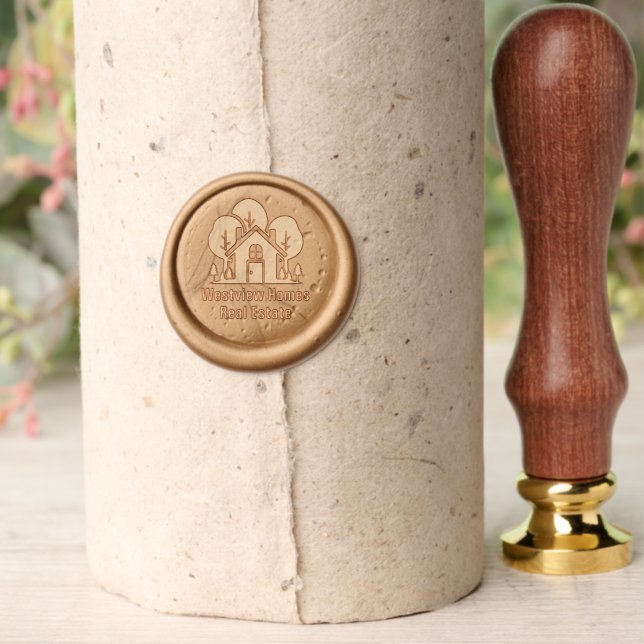 Personalized Real Estate Company House Wax Seal Stamp (Insitu (Parchment))