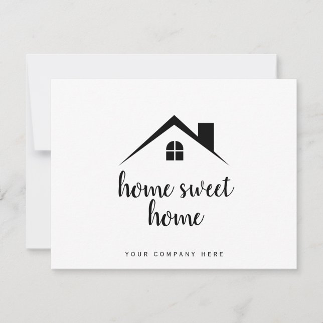 Personalized Real Estate Home Sweet Home Card (Front)