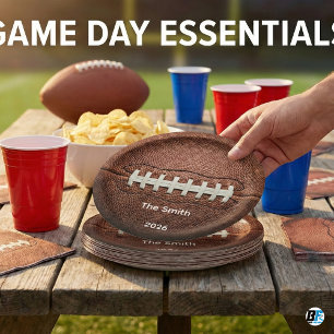Personalized Realistic American Football Leather  Paper Plates